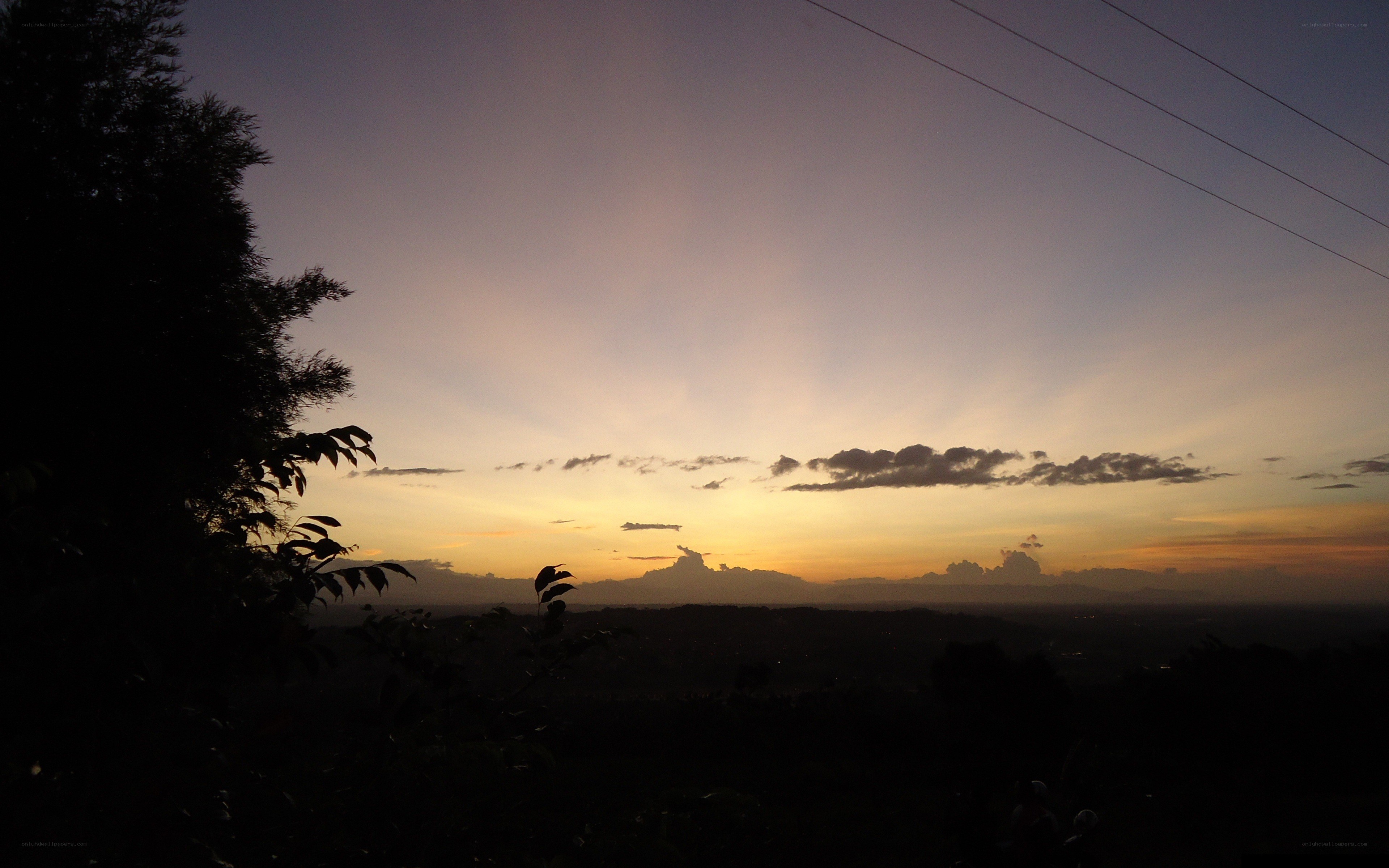 sunset over the hills