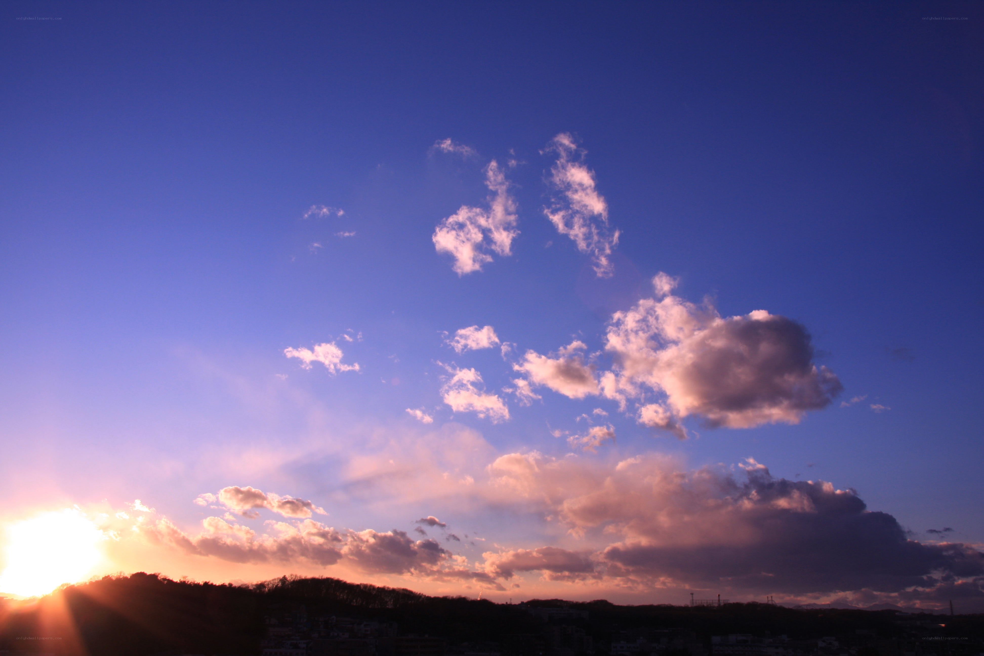 sunset over the hills