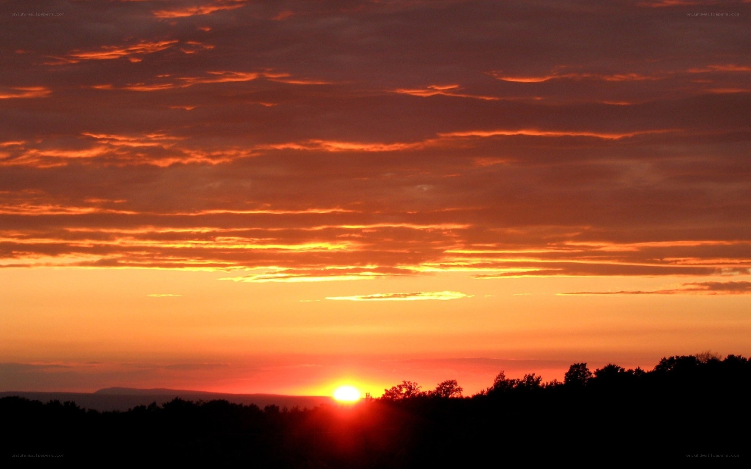 Sunset over the hills