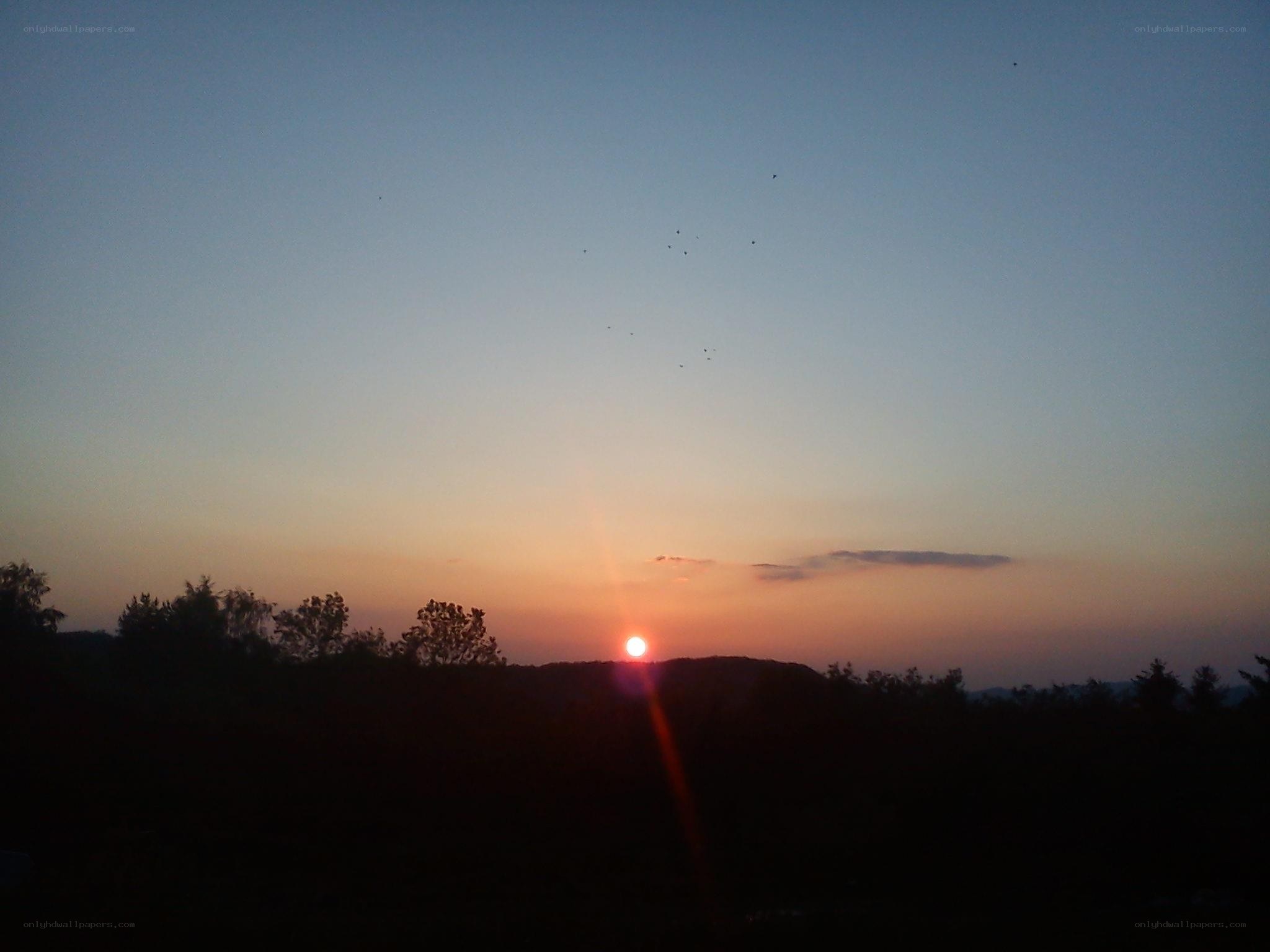 Sunset over the hills