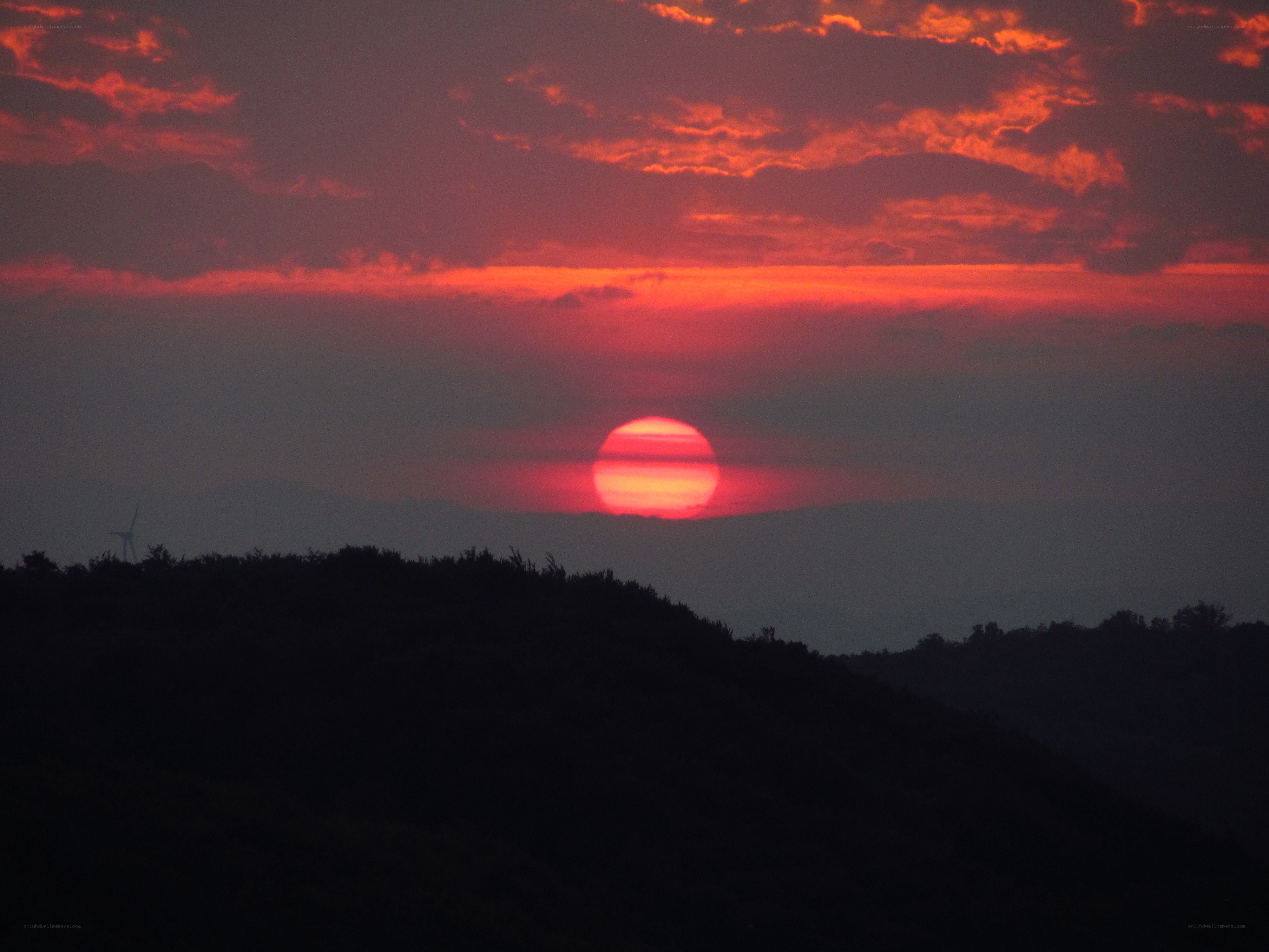Sunset over the hills