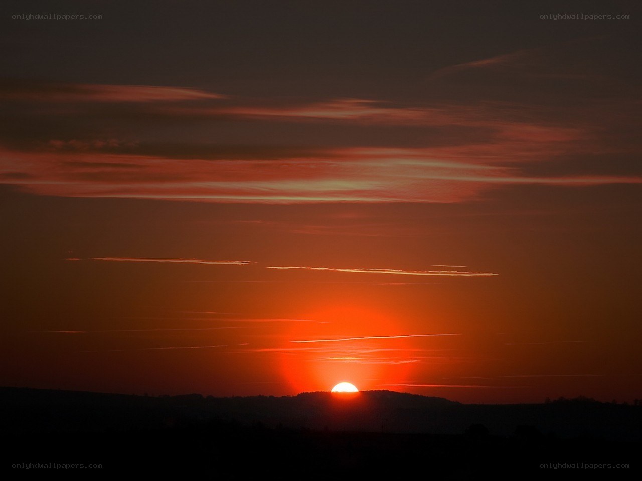 Sunset over the hills