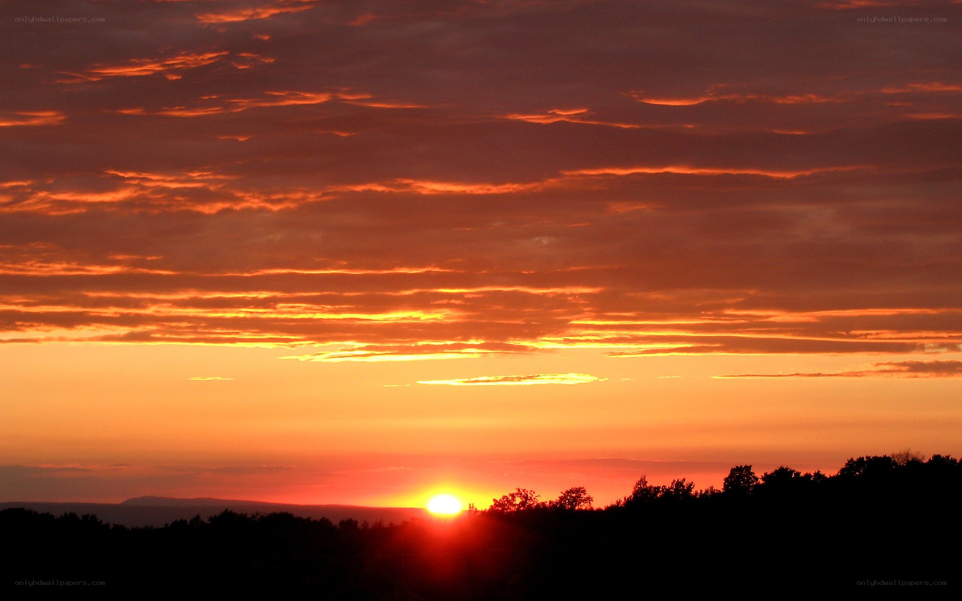 Sunset over the hills