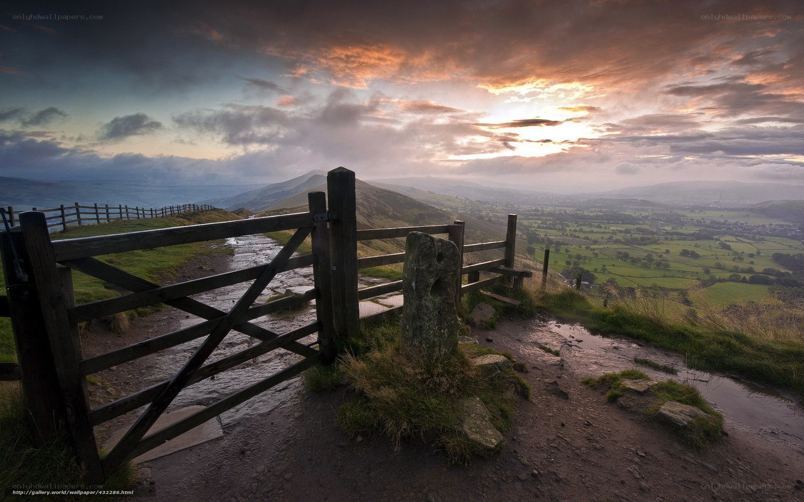 Sunset over the hills