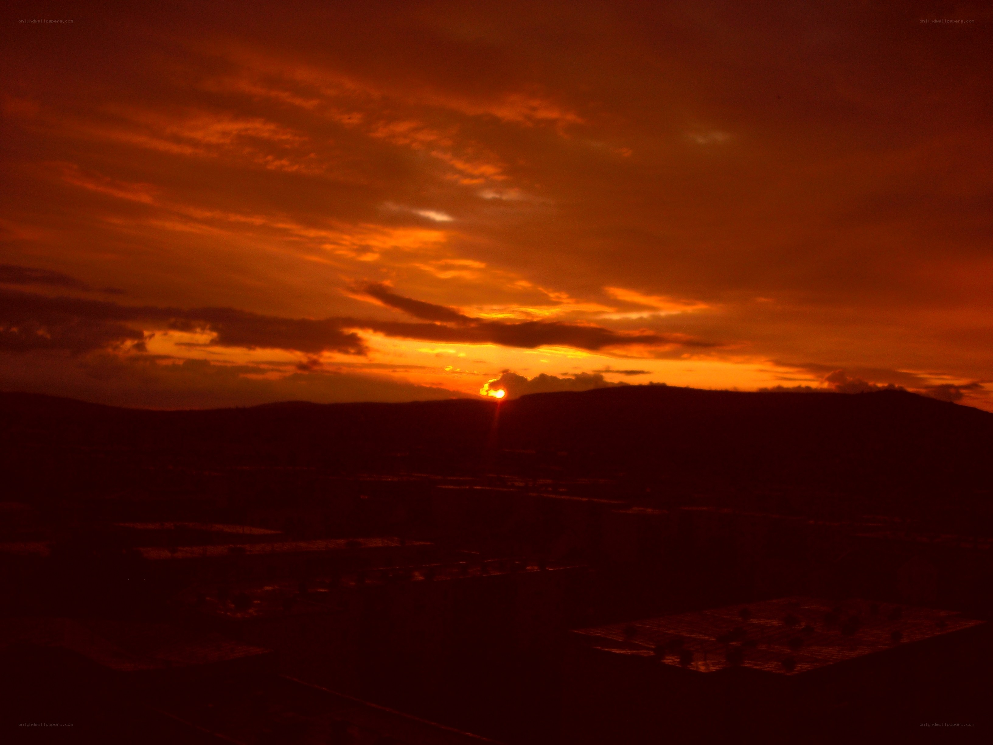 Sunset over the hills