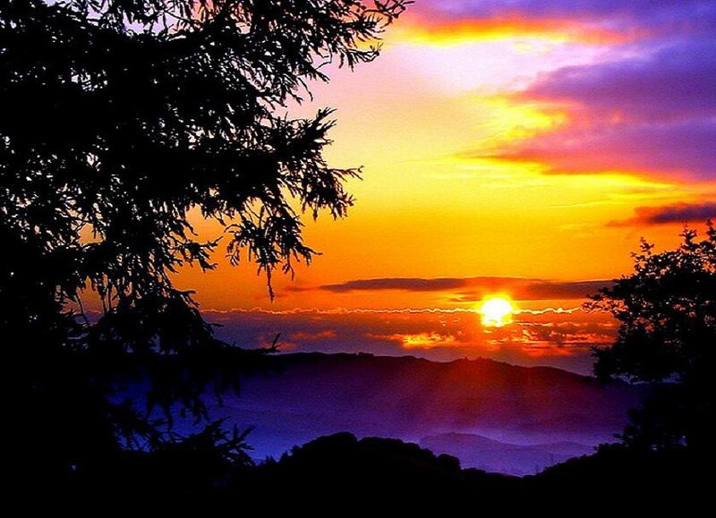 Sunset over the hills