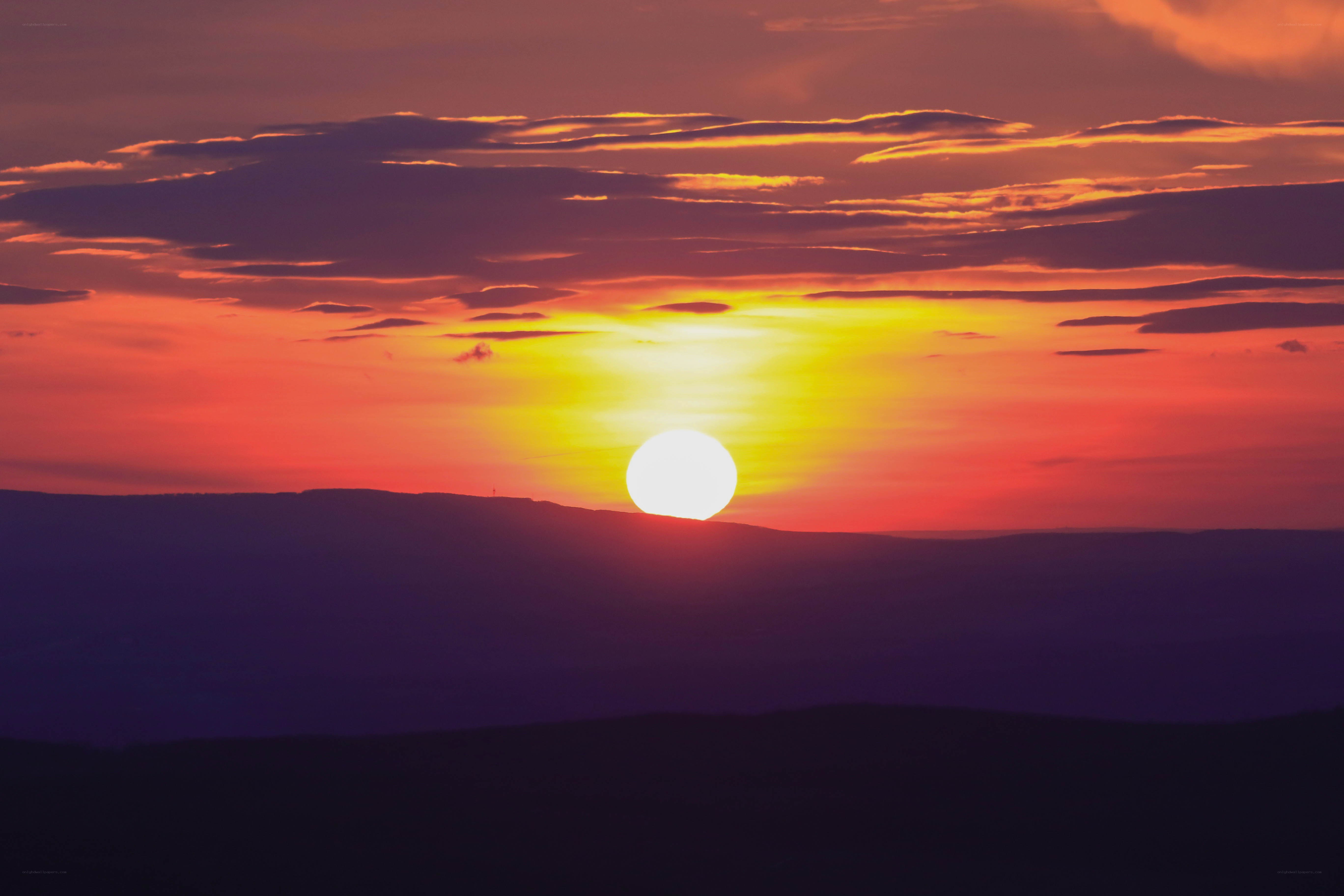 Sunset over the hills
