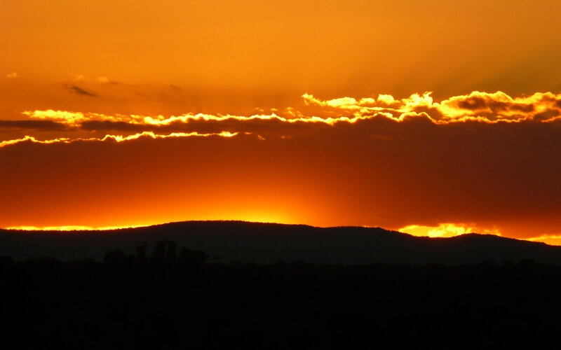 Sunset over the hills