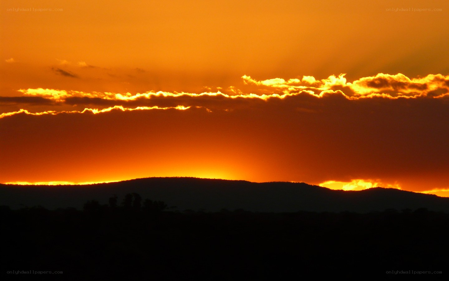 Sunset over the hills