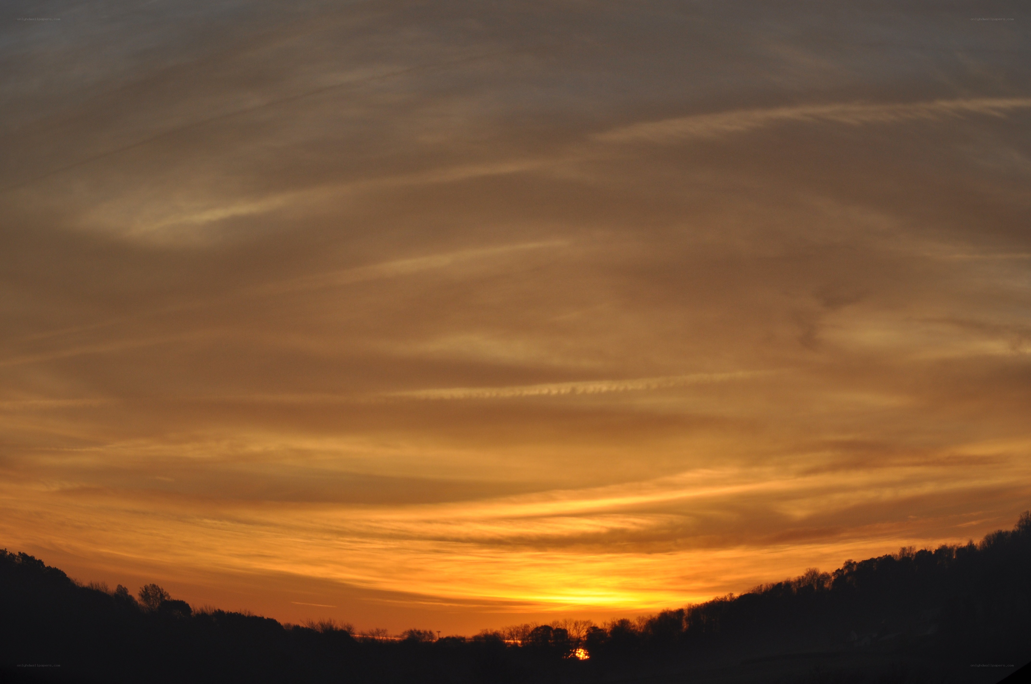 Sunset over the hills