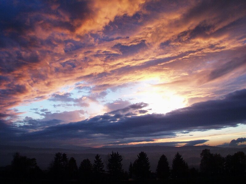 Sunset over the hills