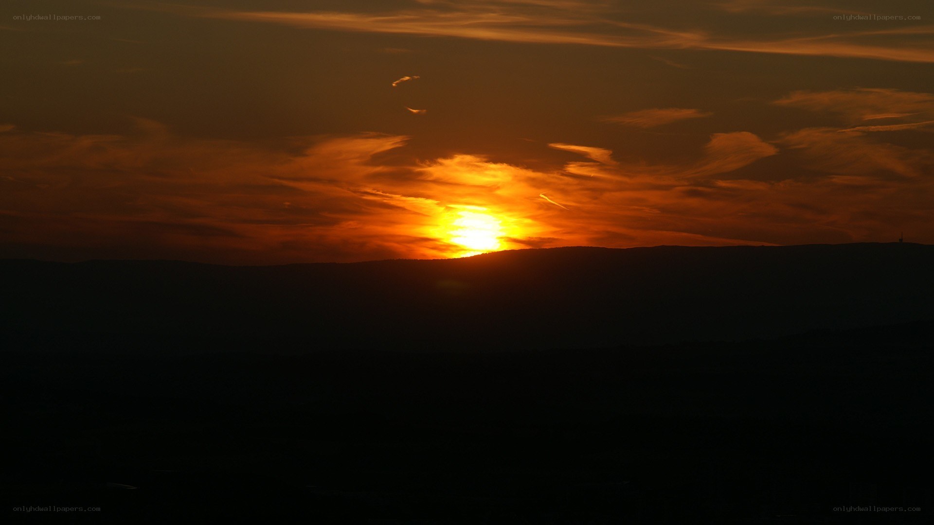 Sunset over the hills