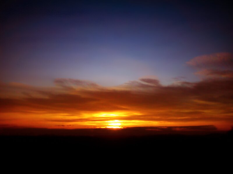 sunset over the horizon