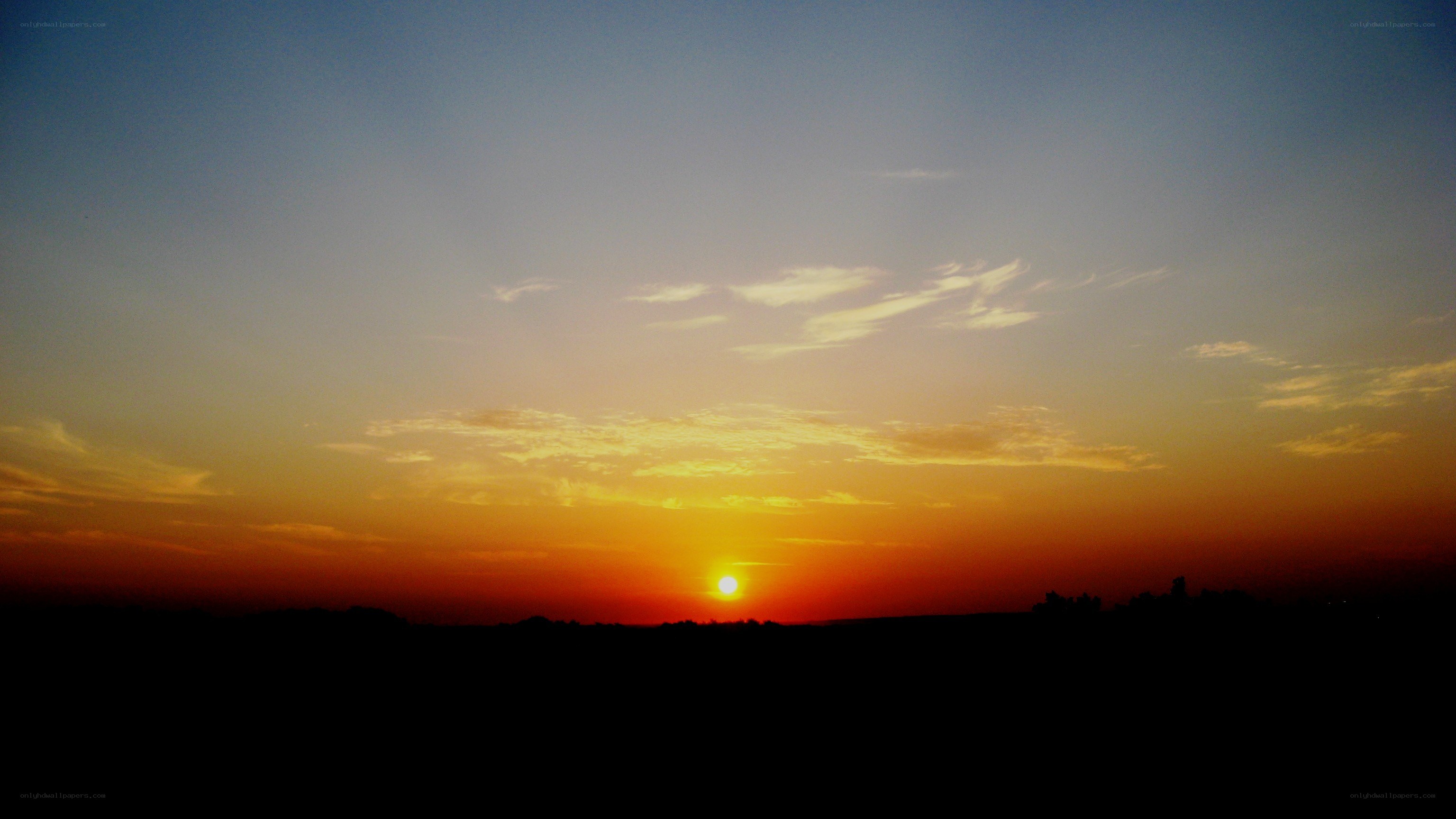 Sunset over the horizon