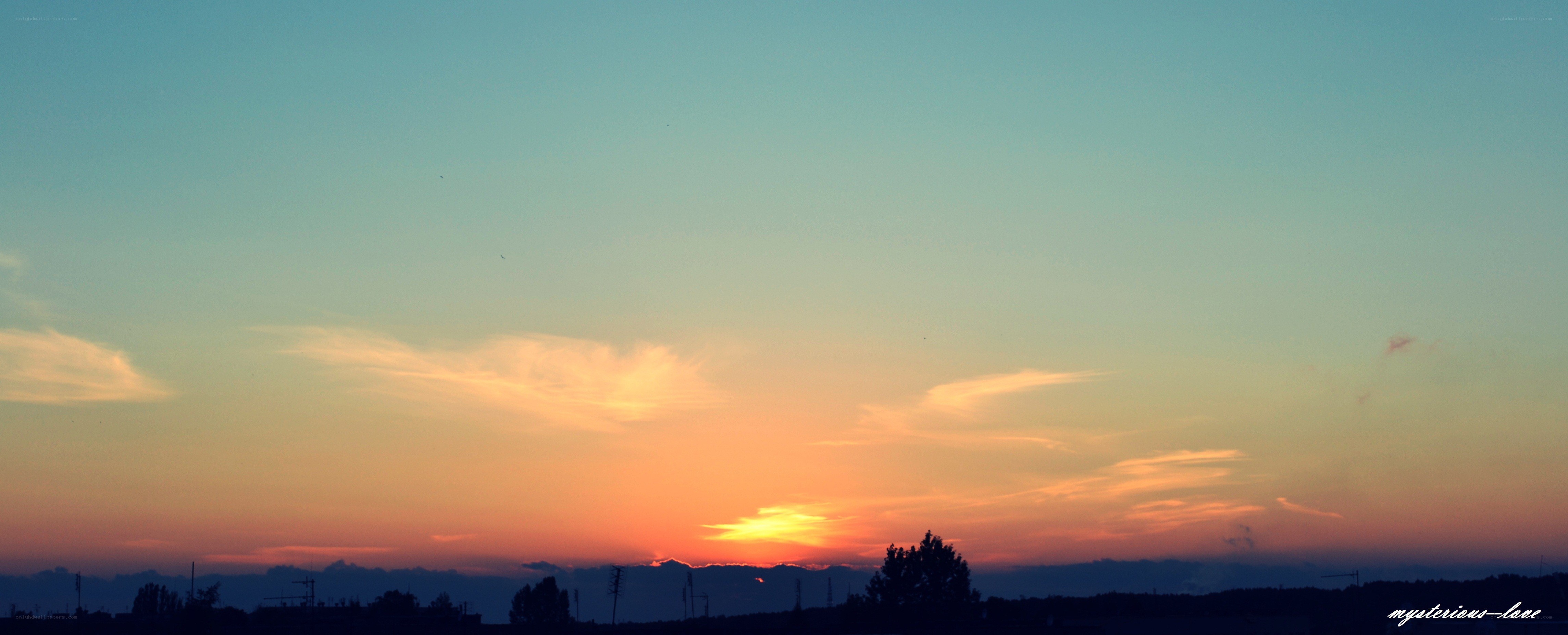 sunset over the horizon