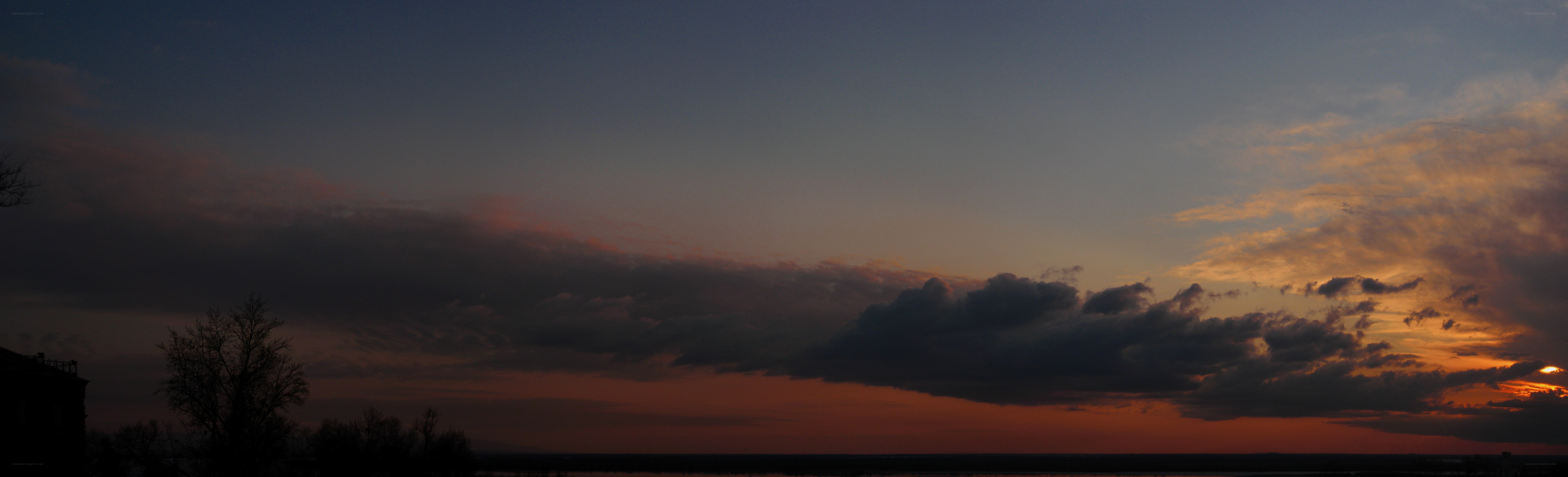 sunset over the horizon