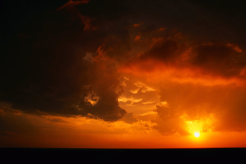 Sunset over the horizon