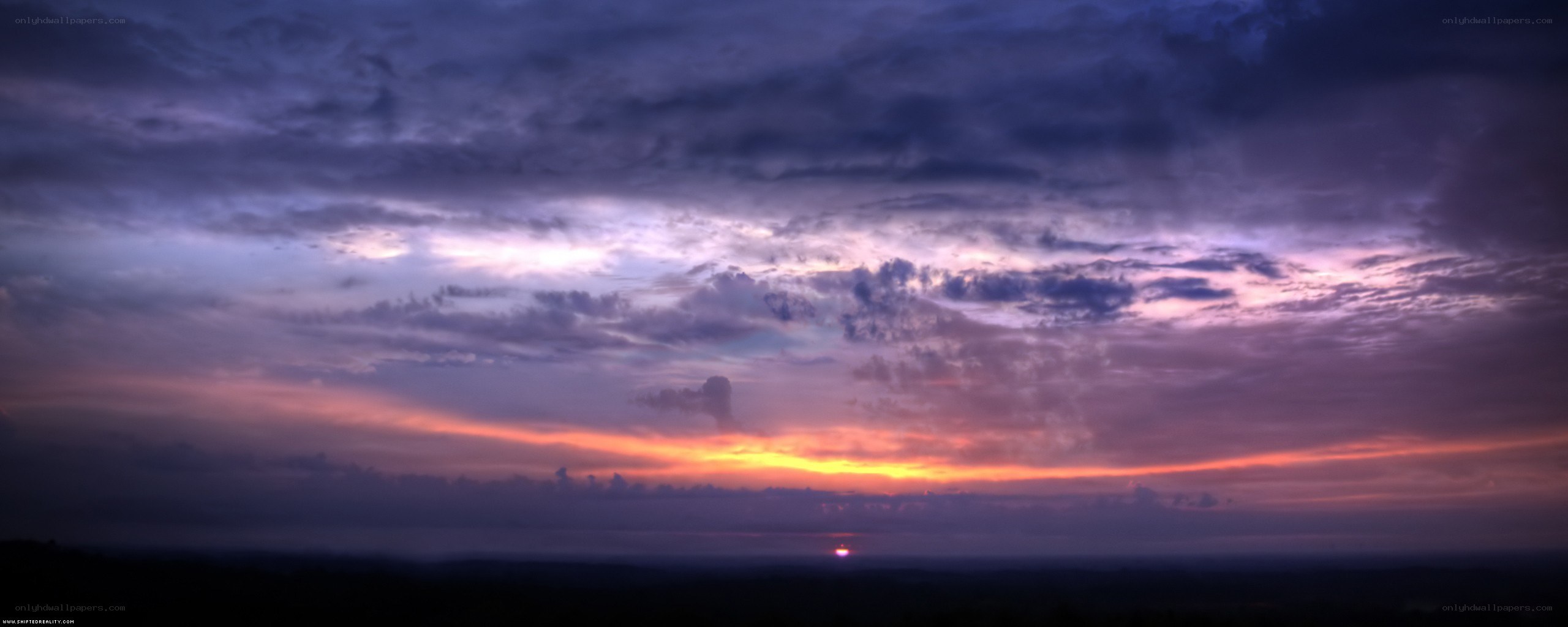 Sunset over the horizon