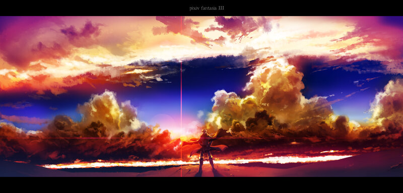 sunset over the horizon