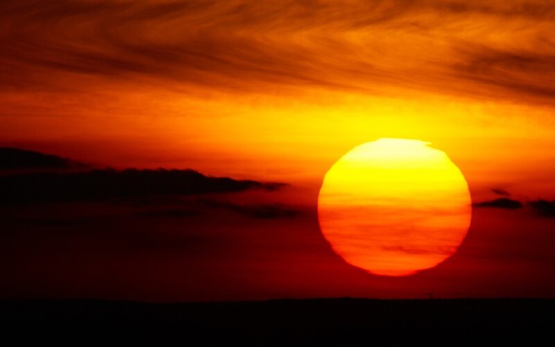 Sunset over the horizon