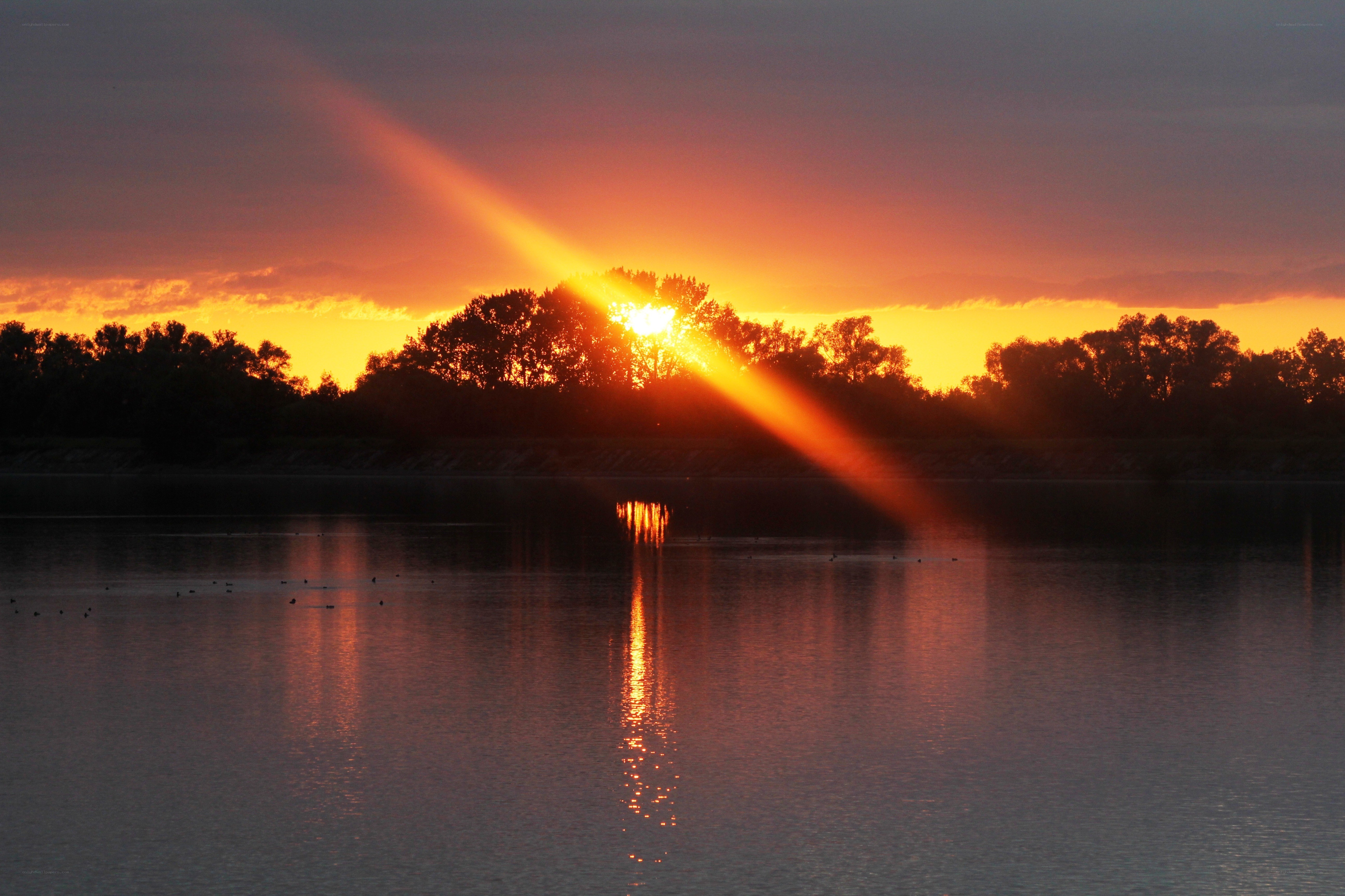 Sunset over the lake