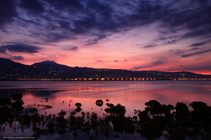 Sunset over the lake
