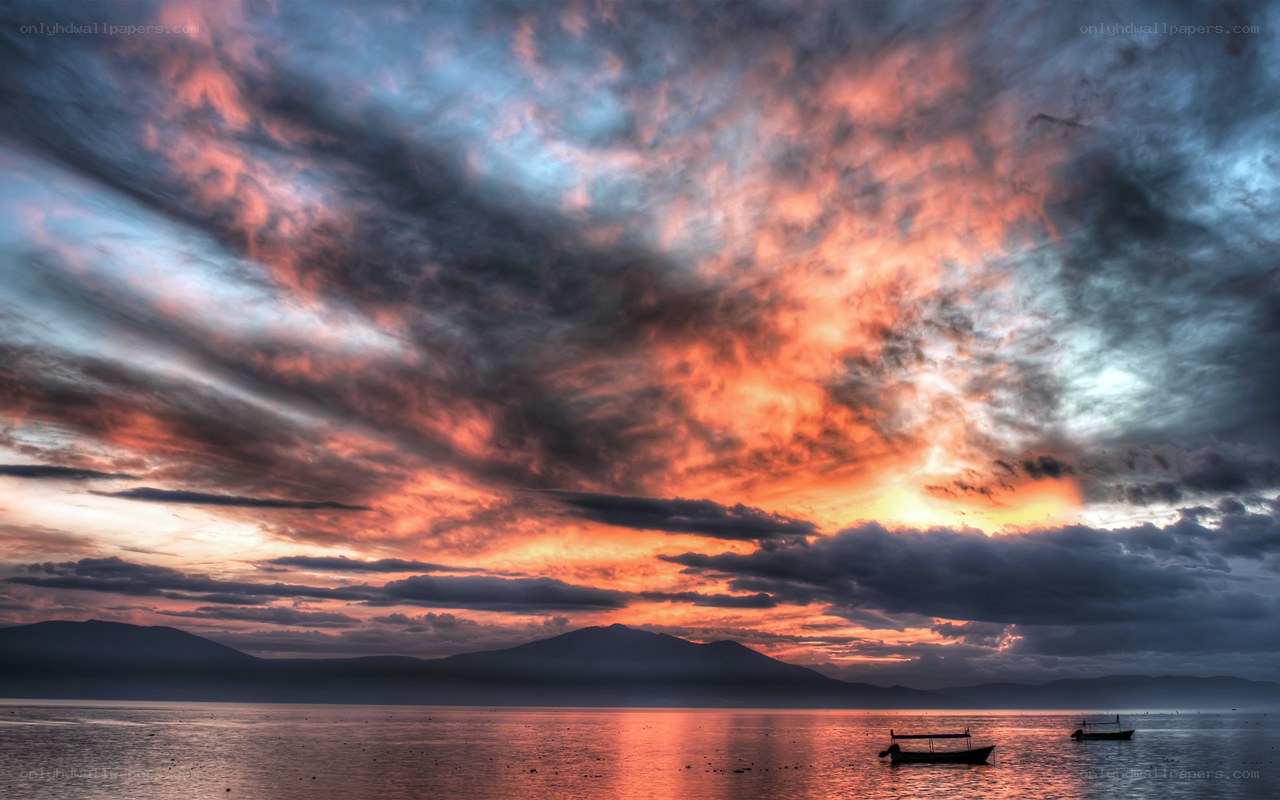 Sunset over the lake