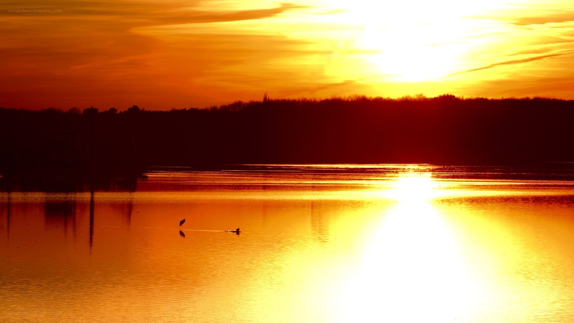Sunset over the lake