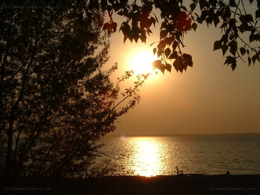 Sunset over the lake