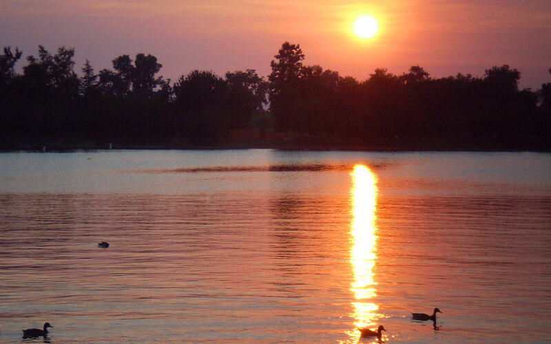 Sunset over the lake