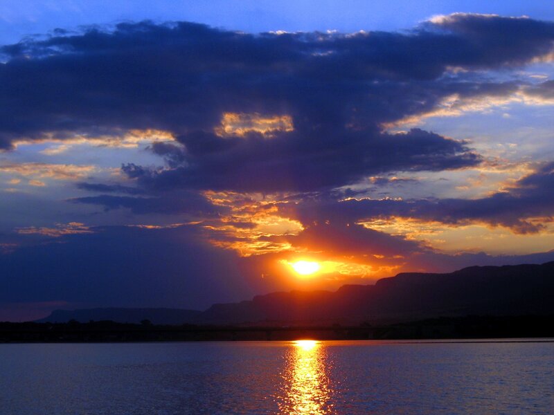 Sunset over the lake