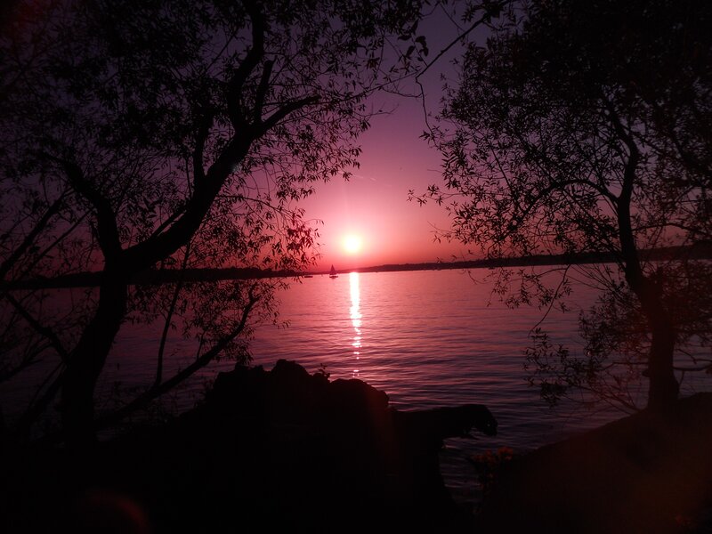 sunset over the lake