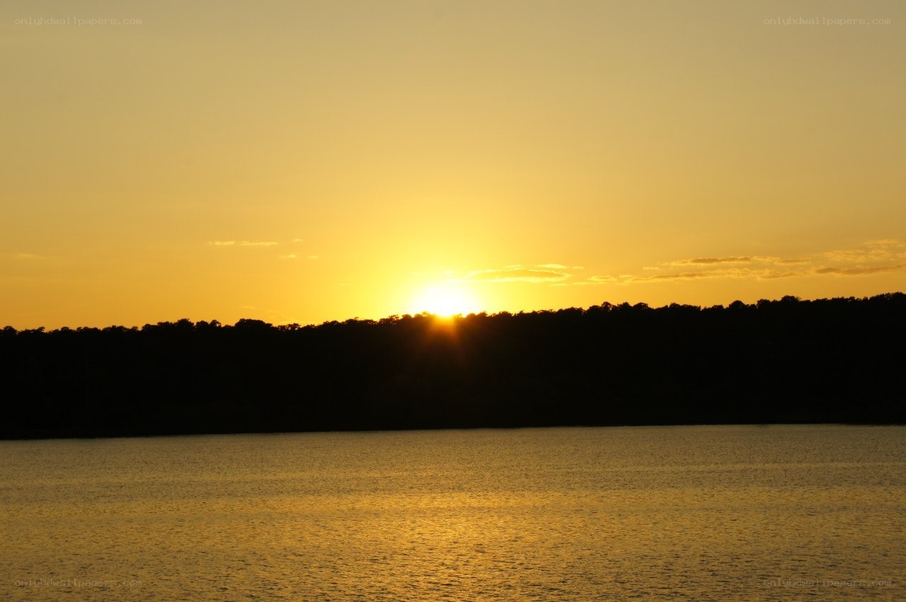 Sunset over the lake