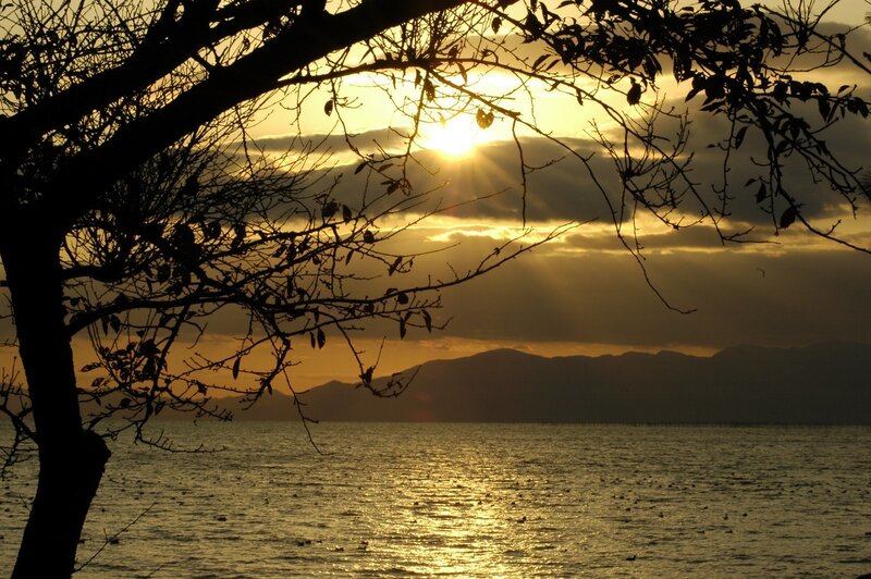 Sunset over the lake