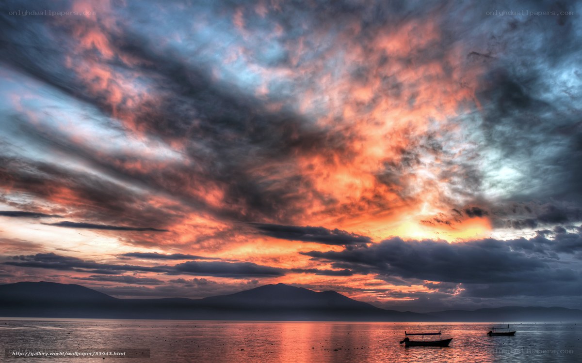 Sunset over the lake