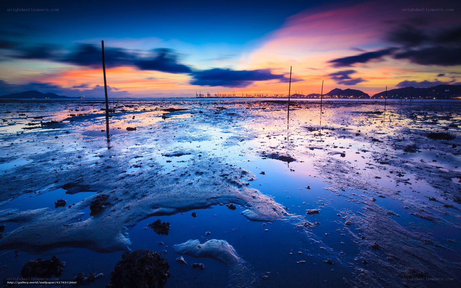Sunset over the mudflats