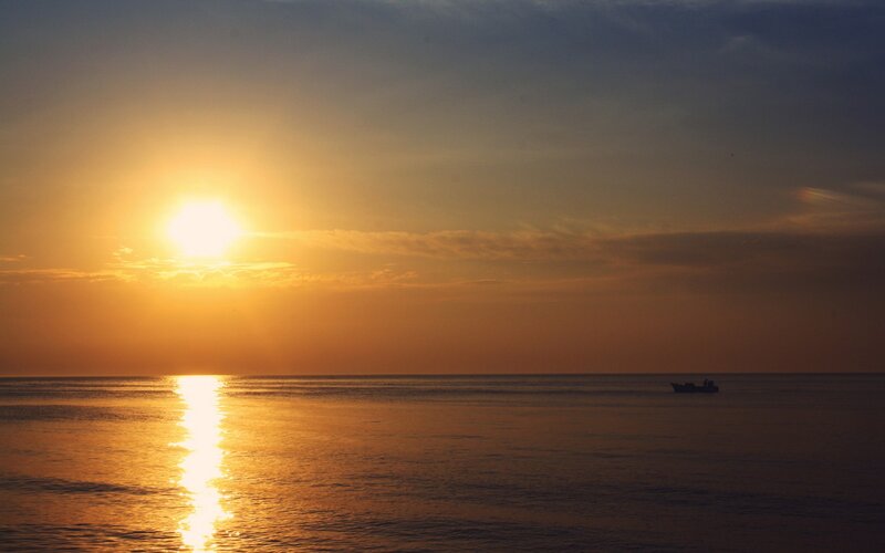 Sunset over the ocean