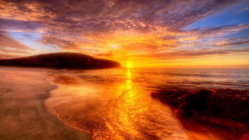 Sunset over the ocean