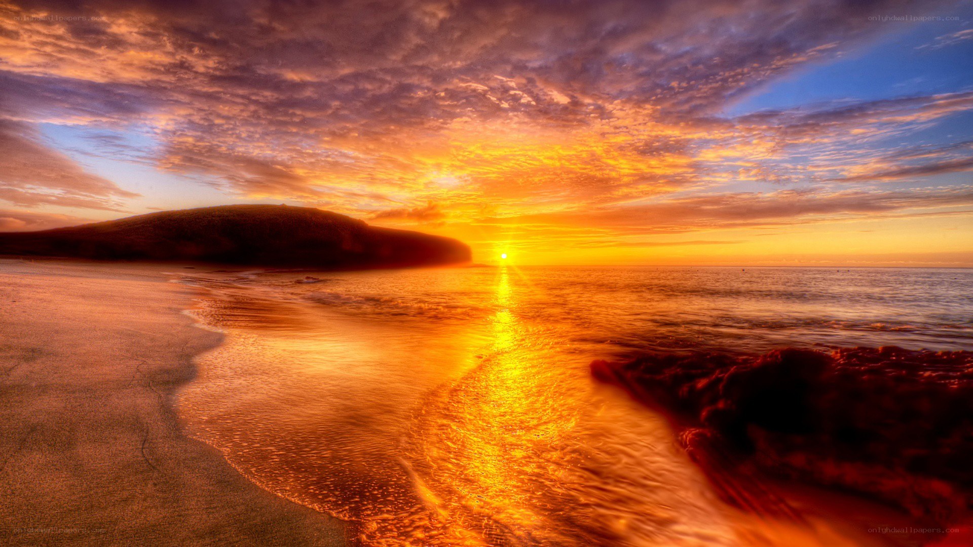 Sunset over the ocean