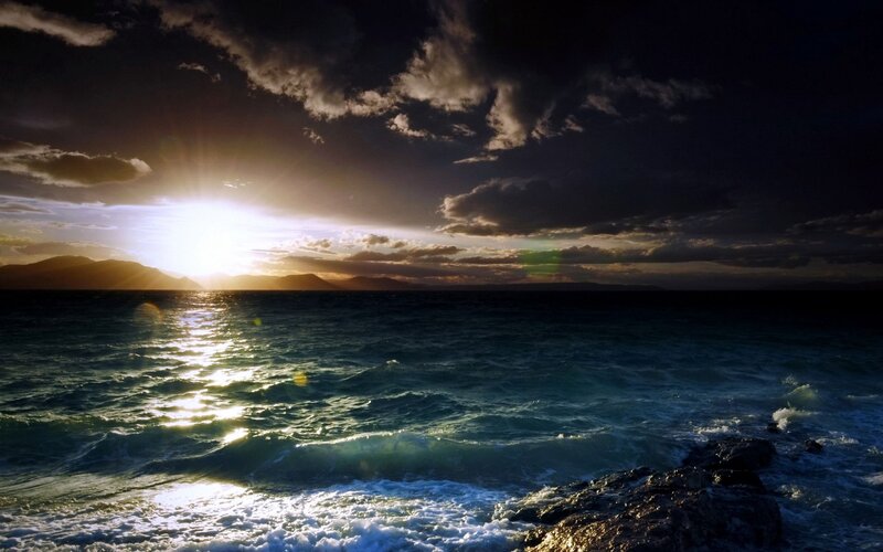 Sunset over the ocean