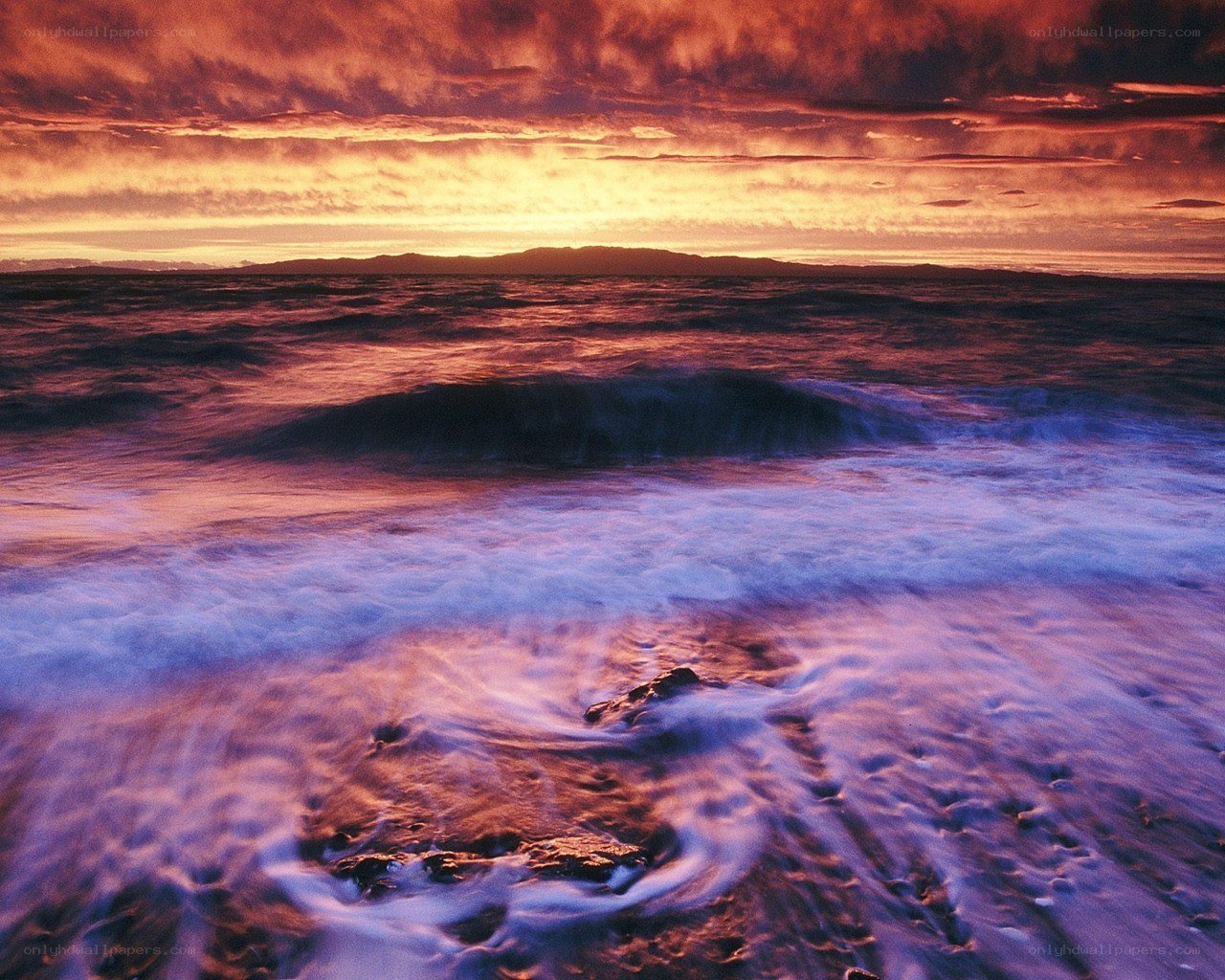 Sunset over the ocean