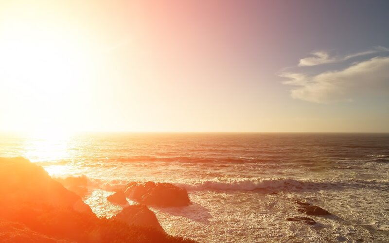 sunset over the ocean