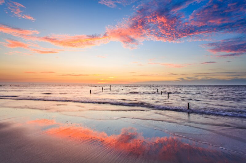 Sunset over the ocean