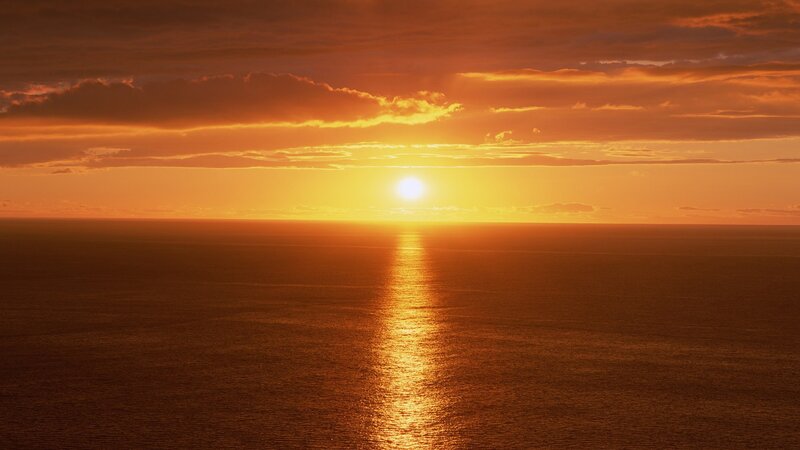 Sunset over the ocean
