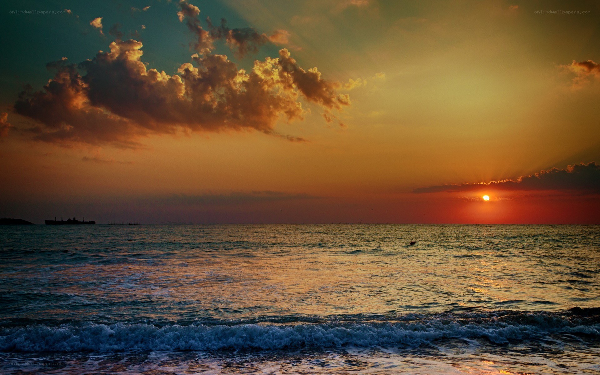 Sunset over the ocean