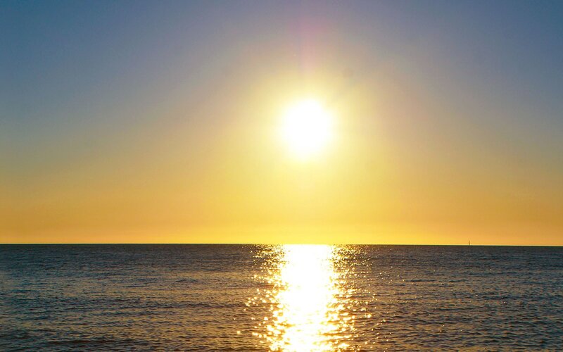 Sunset over the ocean