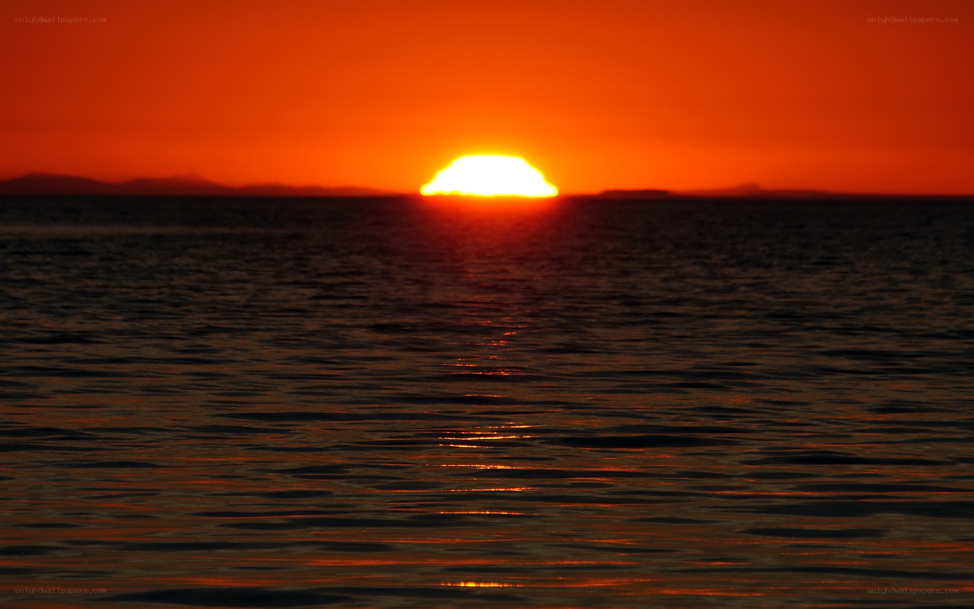 Sunset over the ocean