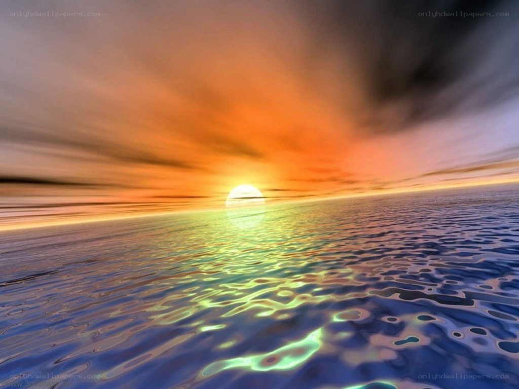 Sunset over the ocean