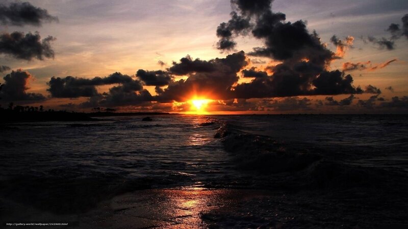 Sunset over the ocean