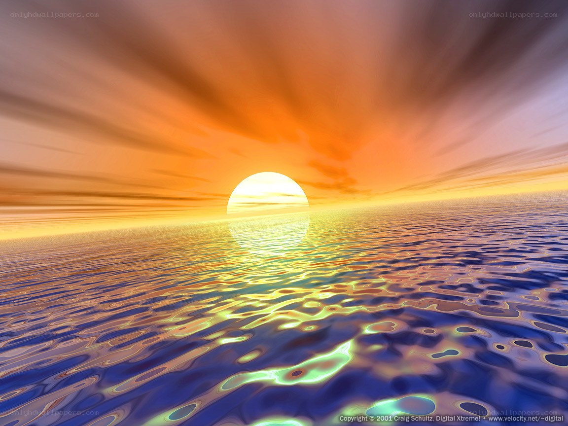 Sunset over the ocean